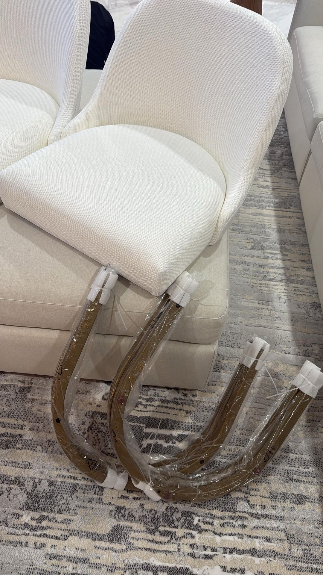 Selling two upholstered Leick Home counter stools.