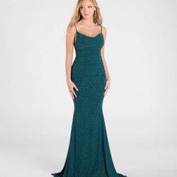 Windsor Corrina Cowl Neck Mermaid Glitter Formal Dress