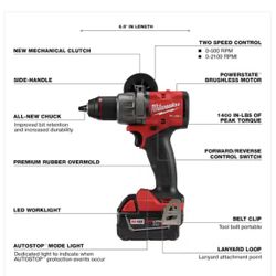 Milwaukee Hammer Drill Fuel With5.0 Battery Financing Avaliable 
