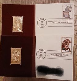 Carousel horses with foil stamps replica