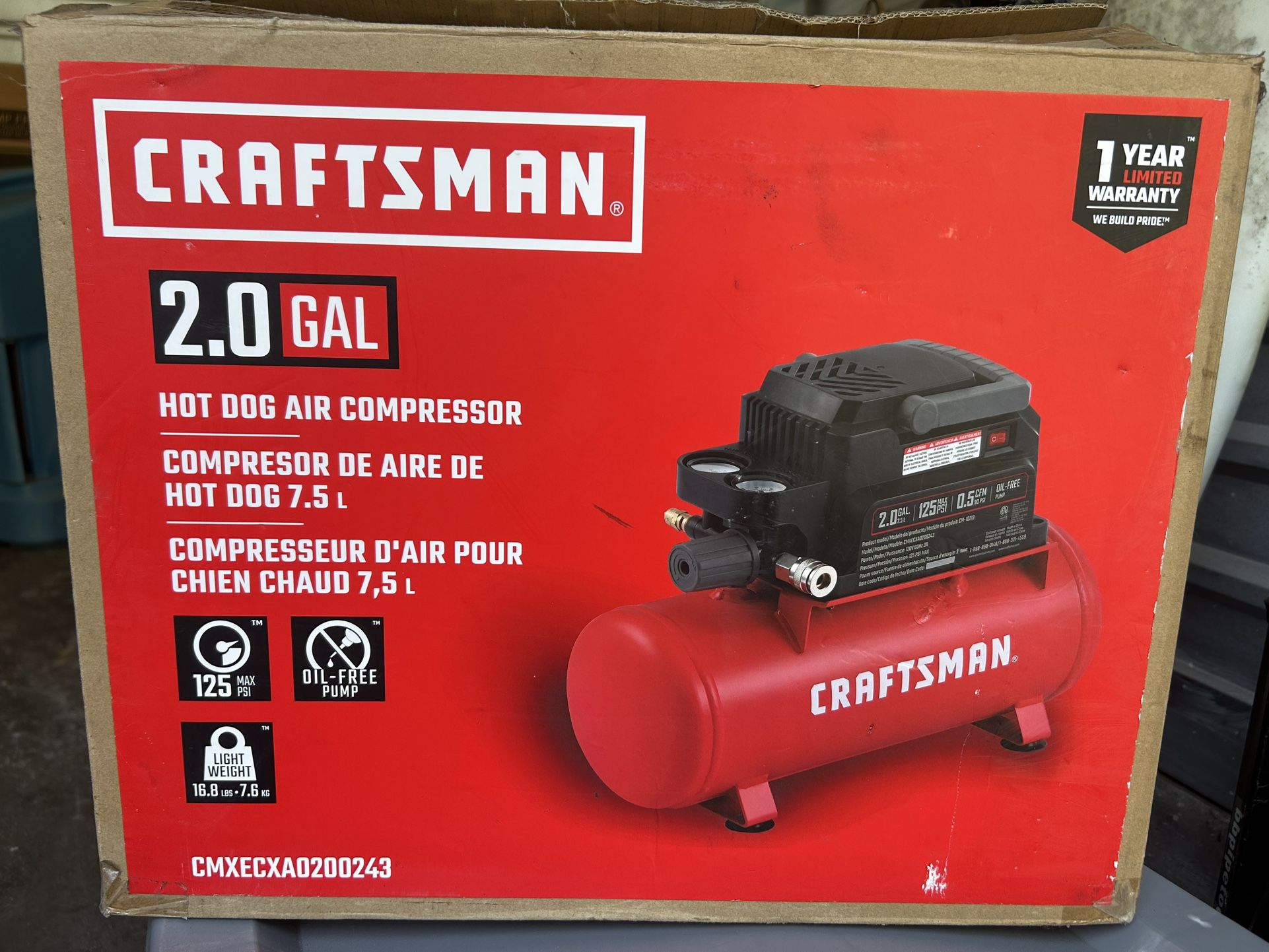 Craftsman Hot Dog 2 Gallon Portable Air Compressor
