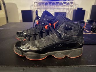 Nike Air Jordan 6 Rings in the Black Infrared colorway.