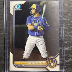 2022 Bowman Chrome Hedbert Perez Rookie Baseball Card #BCP-67
