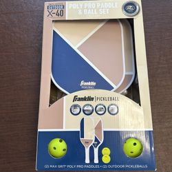 Pickleball Set-Franklin Sports 2 Player Poly Paddle with Ball Set - Blue/Tan: Pickleball Equipment