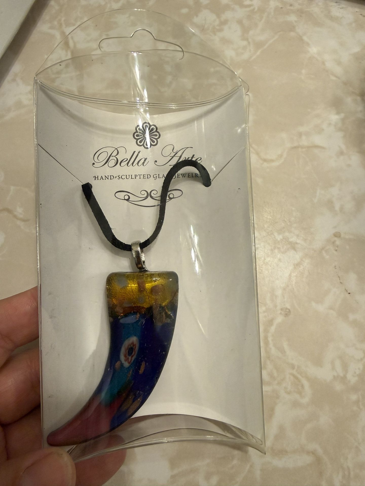 Bella Arte Hand-Sculpted Glass Necklace