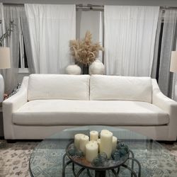 Pottery barn White Linen Sofa
