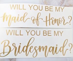 Bridal Party Proposal box decals , Bridesmaid Proposal, Maid of Honor | Decals For Wedding Boxes