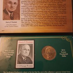 Harry S Truman. Stamp &Coin