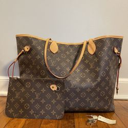 Beautiful Monogram BigBig Tote with Lock&Key