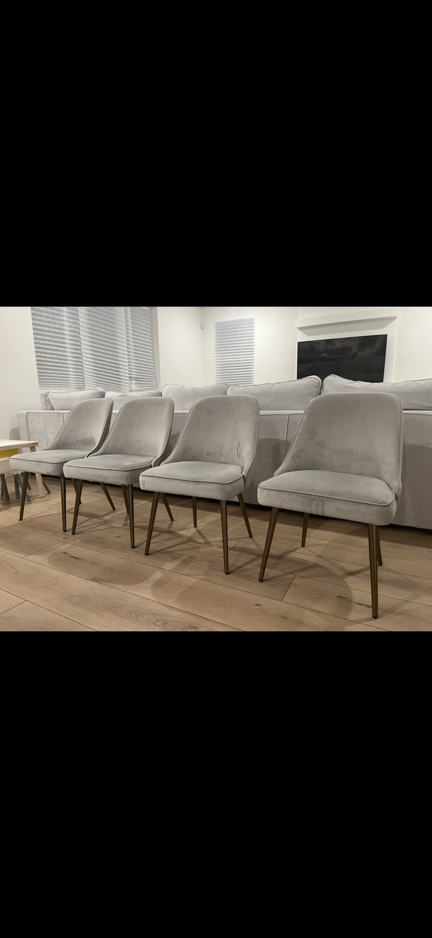 Upholstered west elm dining chairs