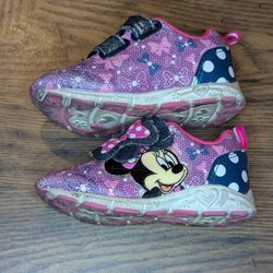 Disney Minnie Mouse toddler girls' light-up sneakers Size 5
