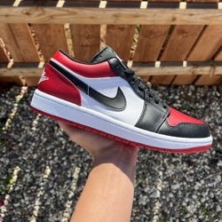 Jordan 1 Low Bred Toe (Size 4.5Y, 5.5Y, 8.5, 9, 9.5, 10)