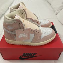 Nike Air Jordan 1 Retro High OG Shoes in Atmosphere/White Muslin and Sail