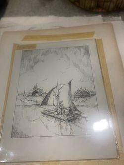 Sailboat Pen and Ink Art Print