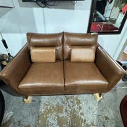 Brown leather Sofa 2 seater 