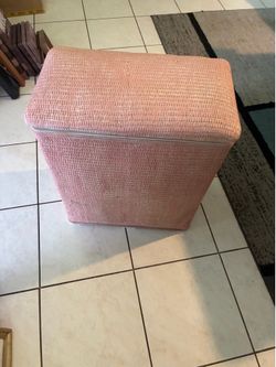 Pink laundry basket