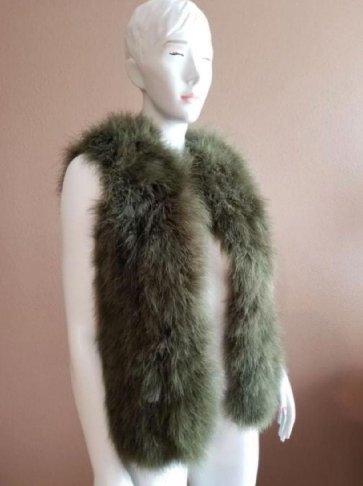 Valentino Green Marabou Fur Vest 💚