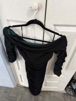 Black Emerald Green Mesh Dress 