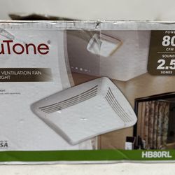 New NuTone HB80RL 80 CFM Ceiling Bathroom Exhaust Fan with Light