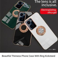 NEW Beautiful Thin Phone Case With Ring Kickstand  For Samsung Galaxy S22+ / Samsung Galaxy S22 Ultra