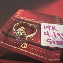 14K Solid Gold Ring For Wedding 4.1Gr Size 8.5