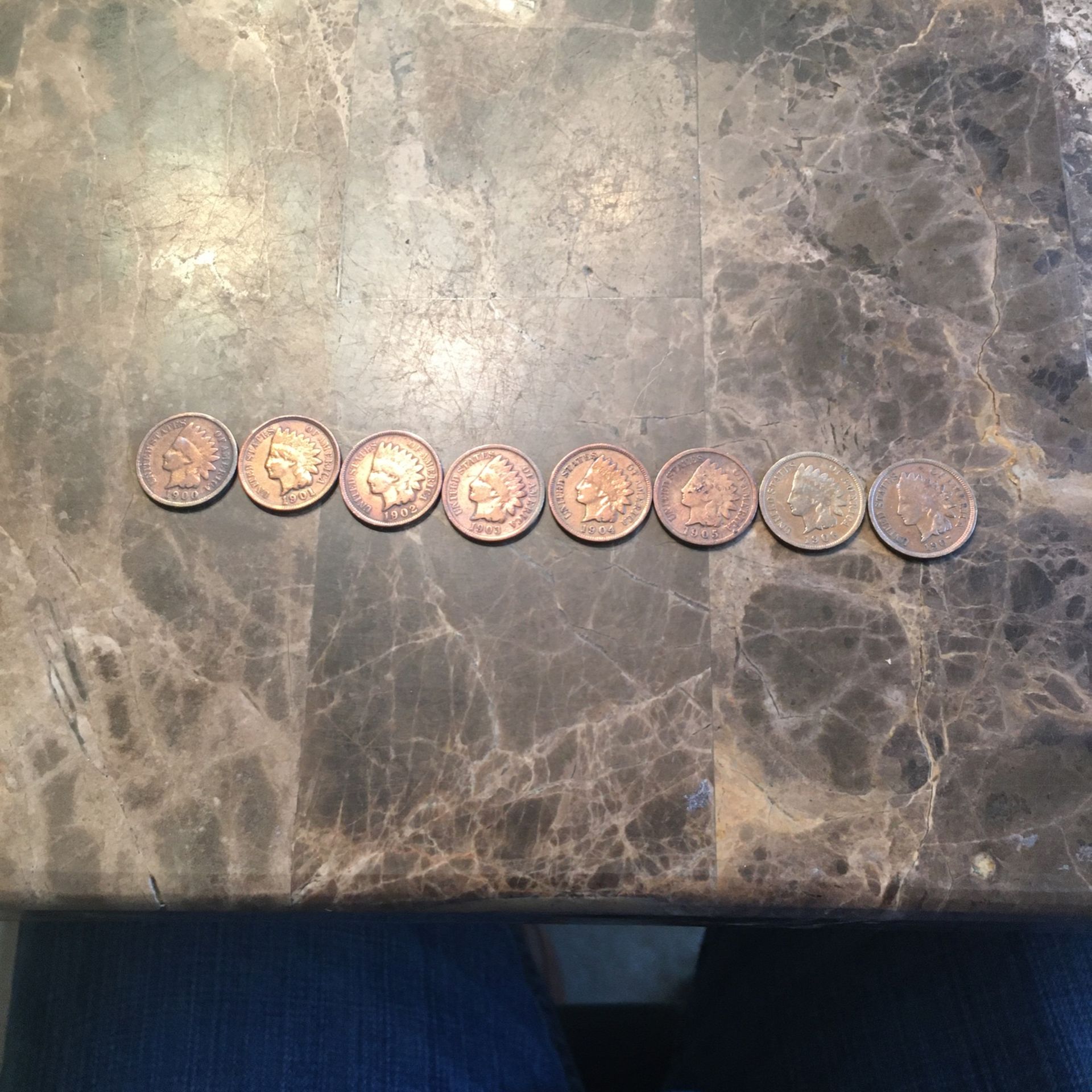 8 Indian Head Pennies Coin