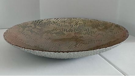 Large, hobnail beaded decorative glass bowl