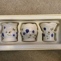 Lenox Pansy Votives, set of 3