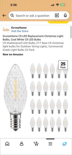 GvvooHome C9 LED Christmas Light Bulbs 25 Pack
