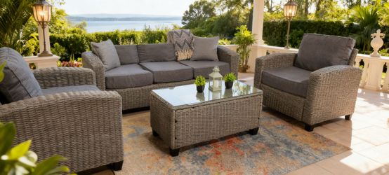 Mirage 5-Seat Outdoor Patio Conversation Set
*New - Same-Day Delivery*
*Brown + Tan Also Available*