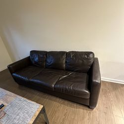 Used Real Leather Natuzzi Designer Couch 