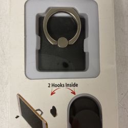 MyPhoneRing Black Cell Phone Ring and 2 Hooks NEW NIB