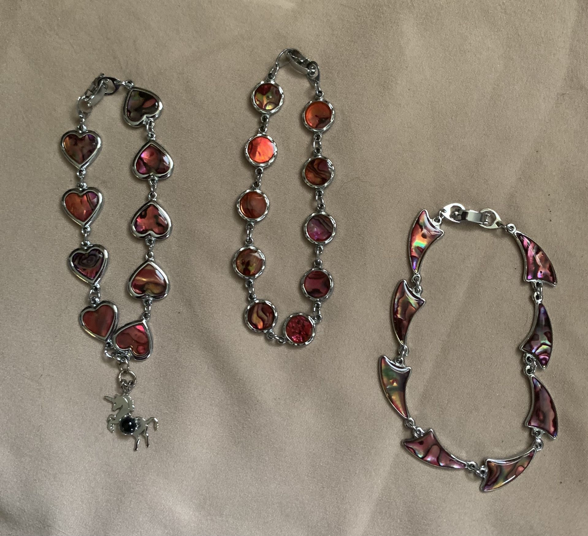 set Of Three Silvertone Bracelets