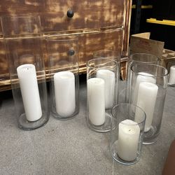 Extra Large hurricane vases with candle