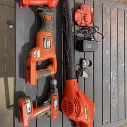 7  PC 18 V  Tool Set, Drill, Saws All, leaf, blower, floodlight, more