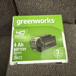 BRAND NEW GREENWORKS 40 VOLT 4AH LITHIUM ION BATTERY ONLY $100 RETAILS FOR $130