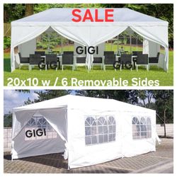 10x20 Canopy with 6 Sidewalls and Windows, Outdoor Instant Canopy Tent for Parties