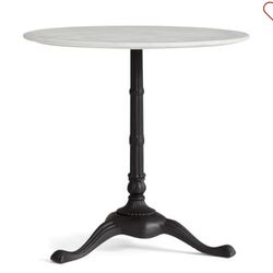 Round White Marble Pedestal Bistro Dining Kitchen Table