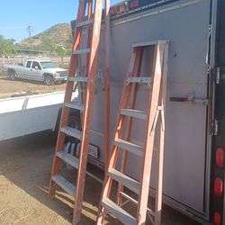 2 fiberglass, ladders.