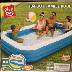 Outdoor Play Day 10 Foot Family Pool