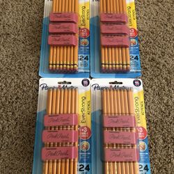 Paper Mate pencils and erasers.