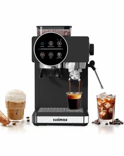 CUSIMAX Espresso Machine with Grinder, 20 Bar Professional Expresso Coffee Machines with Milk Frother Steam Wand, Espresso Maker with 60oz Removable W