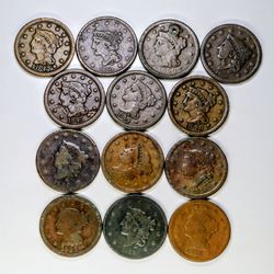 US Large Cents Coins featuring the Coronet Head Lot -cash local pickup at angleton