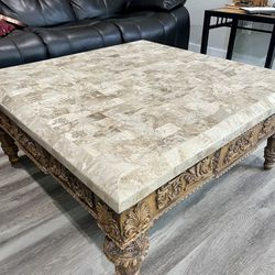 Marble Antique Coffee Table and Side Table