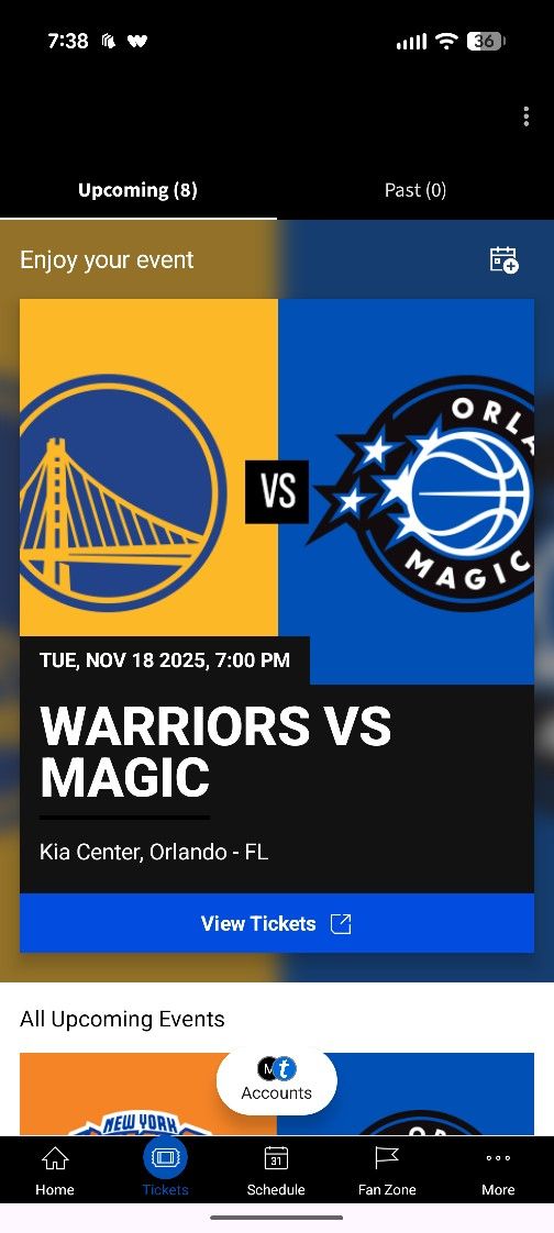 *MUST SELL* Magic v Warriors (2 Ticket Package)