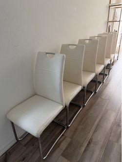 6 Faux Leather Dining Chairs