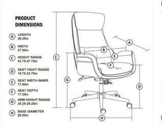 Adjustable High-Back Office Chair Executive Swivel Chair PU Leather, Camel