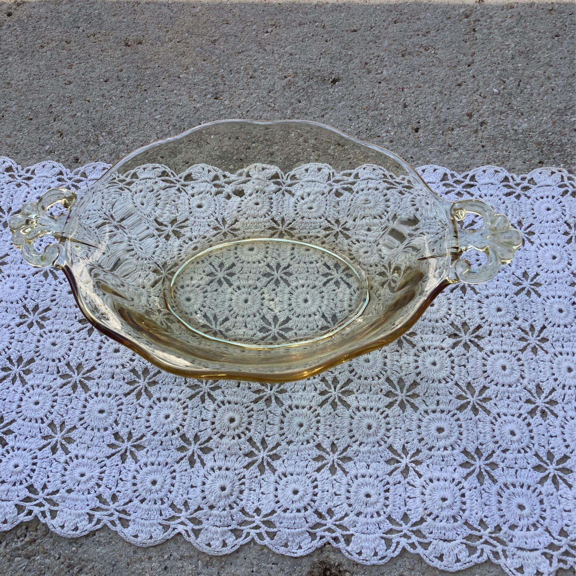 Yellow Depression Glass Dish