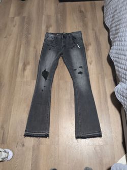 Fashion nova men, ripped stacked skinny flare jeans