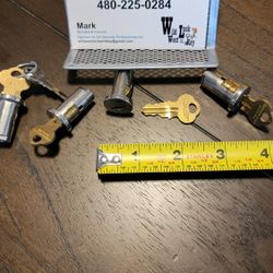 Locks for slot machines and other machines.